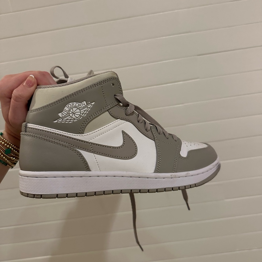 Air Jordan High-Top Sneakers in Tan and White